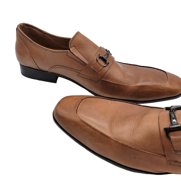 STEVE MADDEN Size 13 Brown Leather Slip On "Mendal" Square Toe Horse Bit Loafer - Picture 6 of 14